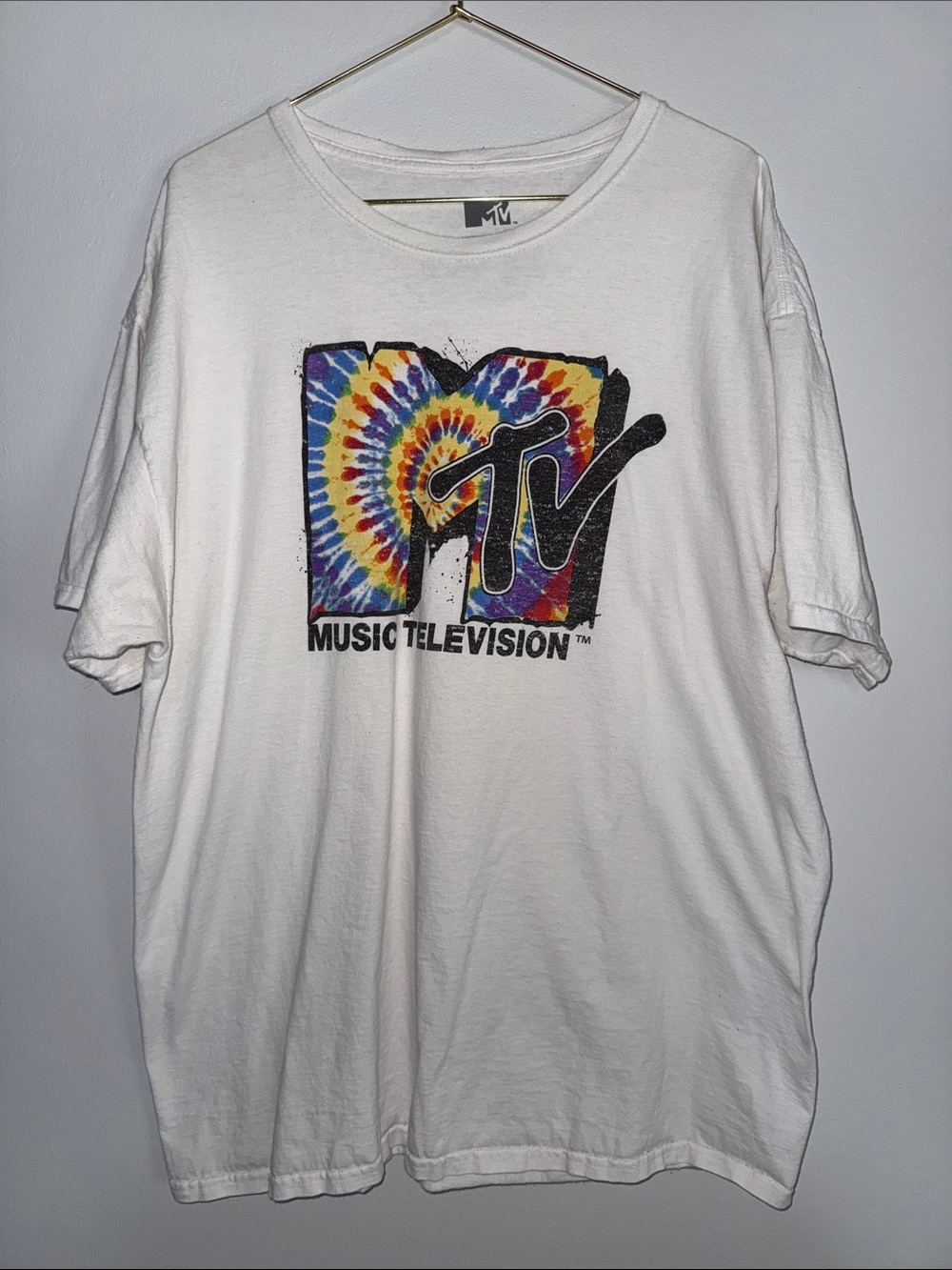 MTV White T-Shirt with Tie-Dye Logo